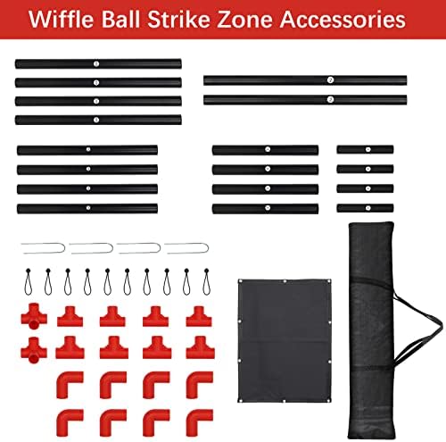 Olpchee Wiffle Ball Strike Zone Alvo PVC Pipe portátil Zona de ataque de beisebol portátil para Wiffleball Bolas de plástico