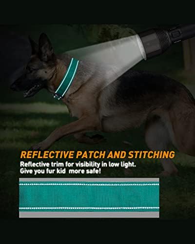 Aubell Tactical Dog Collar - Treinamento militar ajustável Nylon Collar com alça e fivela de metal durável pesada para cães grandes médios, com suporte de ar e remendos