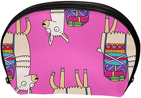 Tbouobt Gifts for Men Mulheres Bolsas de maquiagem Pouca de higiene pessoal Sacos de cosméticos, desenho animado alpaca animal