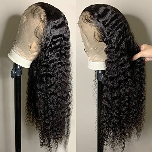 Topeosio 13x4 HD Deep Wave Lace Front Wigs Wigs Human Hair Wigs For Women 150% Densidade Virgem Virgem Brasileira Virgem Deep Curly Lace Figs frontal Cabelo