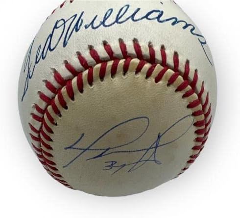 Ted Williams e David Ortiz Dual Signo Autografed Baseball JSA - bolas de beisebol autografadas