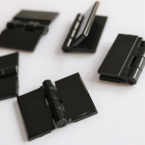 Pacote de 5 x dobradiças de acrílico preto 32 mm x 38 mm de dobradiças pretas, dobradiça de piano de acrílico contínuo, 1 1/4 x 1
