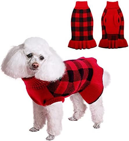 Dasior Pet Dog Sweater, Pullover de Turtleneck macio de malha, roupas de inverno de malhas quentes, roupas de inverno