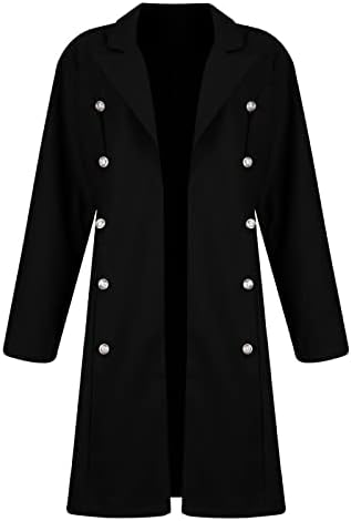 Ano novo véspera roupas mulheres casaco de inverno elegante com lapela de lapela de lapela de peito duplo de trincheira