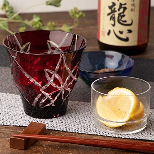 Toyo Sasaki Glass Hg101-13r no vidro de rocha, vermelho, 10,1 fl oz, Kiriko Butterfly