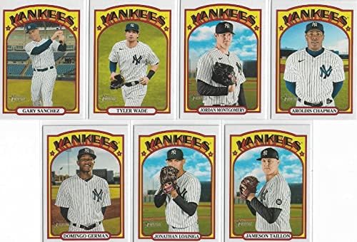 New York Yankees 2021 Topps Heritage Series 21 Card Team Set, com Aaron Judge e Gerrit Cole Plus Rookie Cards e outros