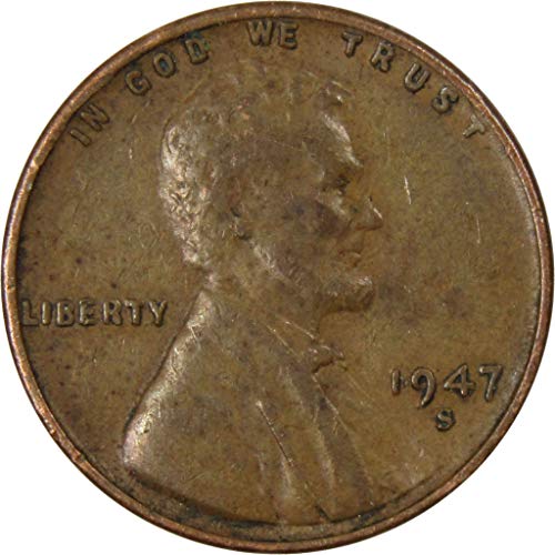 1947 S Lincoln Wheat Cent AG sobre o bom bronze centavo 1C Coin Collectible