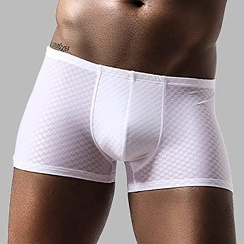 2023 Novo verão sexy de verão macio fino transparente boxers de seda de seda respirável cintura cálsp as roupas íntimas cuecas íntimas divertidas homens