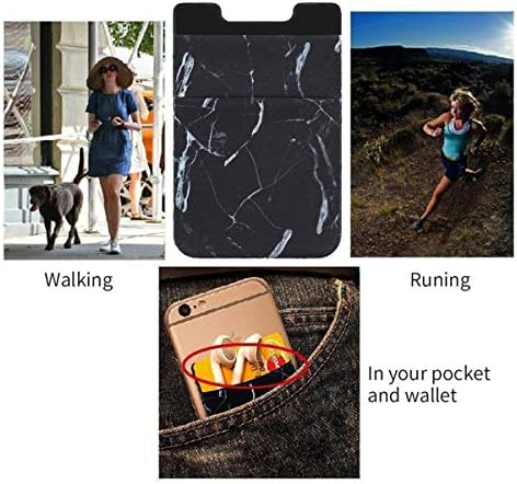 Mumuguo Mármore Celular Btic em Pocket Pollot Iphone do suporte para cartão da carteira, Android All Smartphones 2Pack