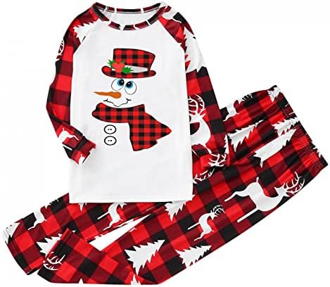 Pijama xadrez da família, roupa de natal para a família Combationamento de Natal PJS de inverno Pijamas de roupas de dormir para família