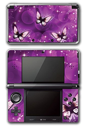 Borboletas roxas belas design de videogame de videogame de vinil capa de adesivo de pele para o sistema Nintendo 3DS original