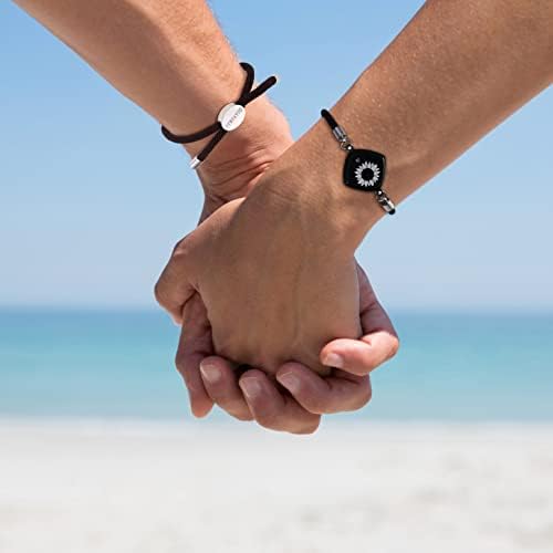 Pulseiras de toque de longa distância Conjunto de jóias de 2, pulseira de amor de conexão inteligente remota, pessoas ao seu
