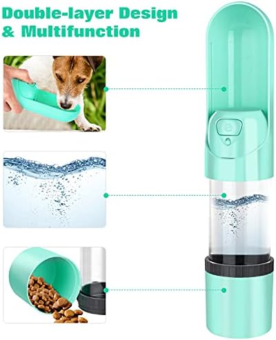 Garrafa de água portátil para cães: dispensador de água à prova de gato à prova de vazamentos, pode ser preenchido com água e comida, adequado para Kitty and Puppy ao ar livre, caminhando e viagens