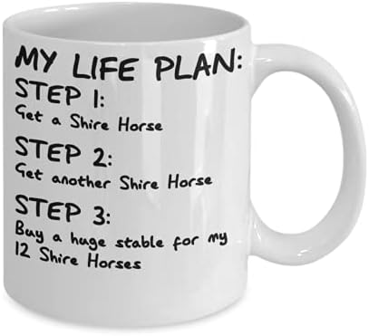 Caneca de cavalo shire - canecas engraçadas - xícara de café com chá de cerâmica de 11 onças de 11 onças