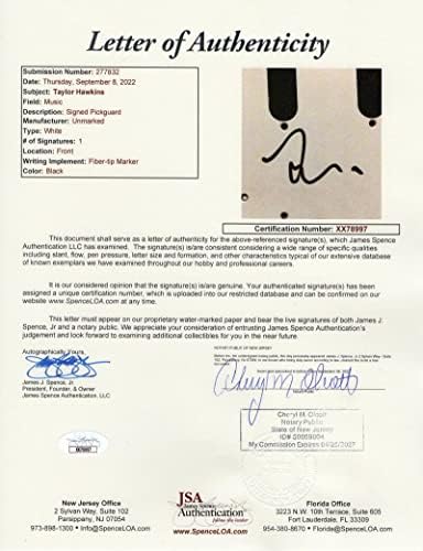 Taylor Hawkins assinou o autógrafo em tamanho real um de um tipo 1/1 Fender Stratocaster Guitar Garitar B W/ James Spence