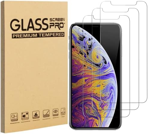 Protetor de tela de 3 pacote, vidro temperado projetado para iPhone 11 Pro Max/iPhone XS máx.