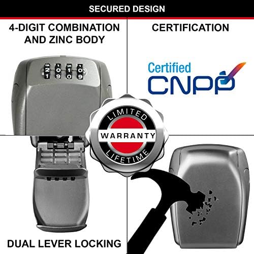 Chave Certificada por Lock Master [Segurança reforçada] [Certificação CNPP] [Proférico da Weather - Outdoor] [Montado na parede] - 5415Eurd - Caixa de bloqueio de chave, Média