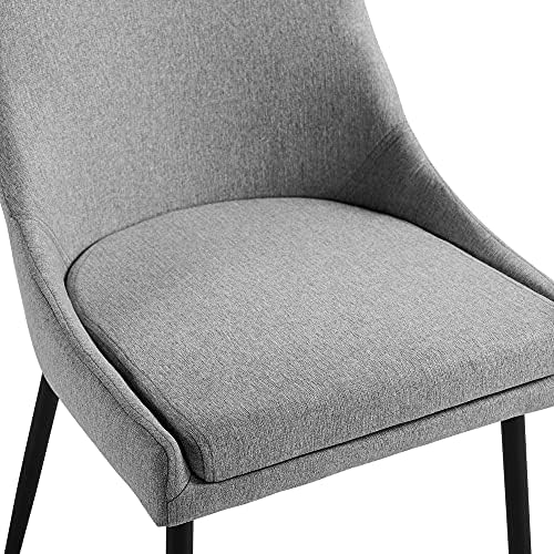 Modway visconde estofado Cadeiras de jantar - Conjunto de 2, cinza claro preto