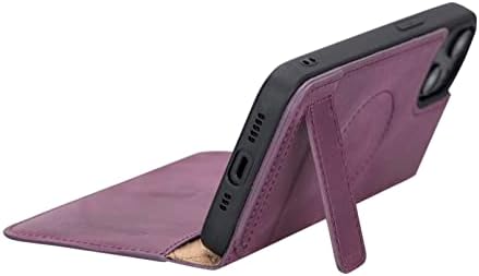 Bouletta Compatível com o iPhone 14 Case Wallet Magsafe - Capa de telefone fólio magnético de couro genuíno com suporte de