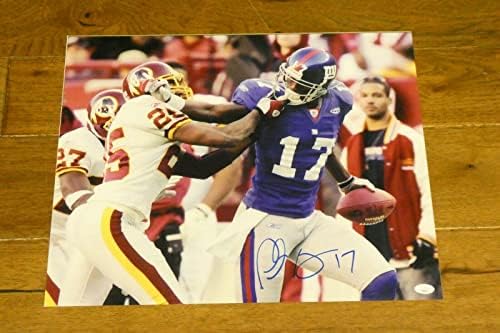 Plaxico Burress assinou a foto 16x20 NY Giants com JSA Sticker No Card - Fotos autografadas da NFL