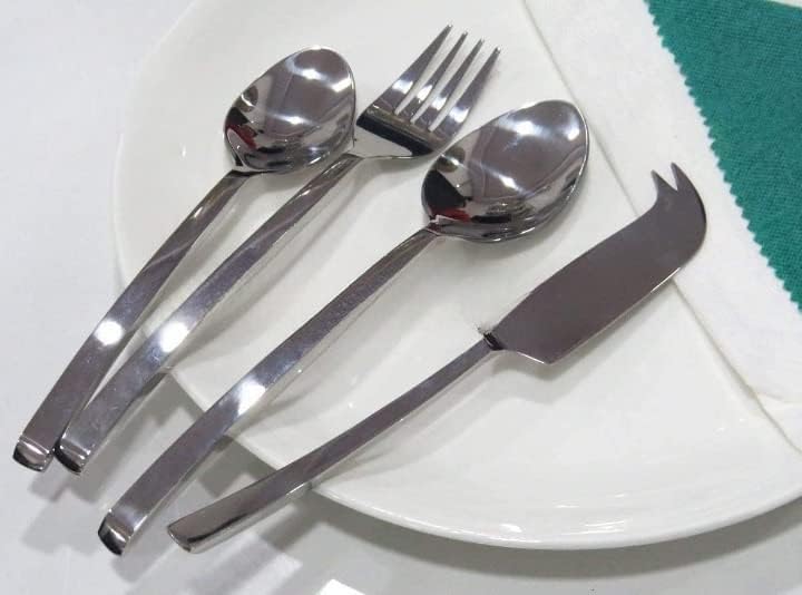 Conjunto de talheres de aço inoxidável, conjunto de talheres incluem utensílios de faca de colher de garfo para uso diário e festas, conjunto de talheres - lava -louças