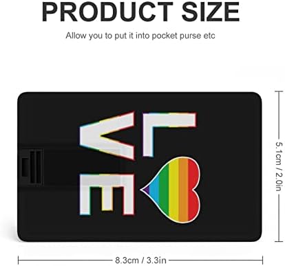 Gay Love Rainbow LGBT USB Drive de cartão de crédito Design USB Flash Drive U Disk Thumb Drive 32G