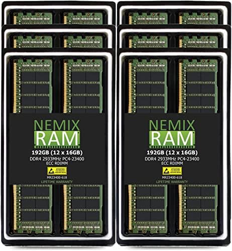 192GB DDR4-2666MHz PC4-21300 ECC RDIMM 2RX8 1.2V Memória do servidor registrado por Nemix Ram