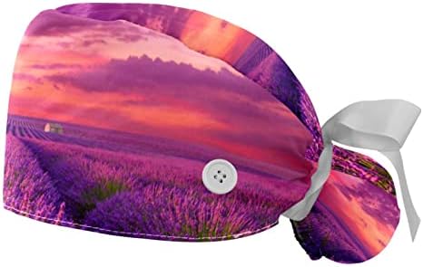 YOYOAMOY 2PCS Cap com fita de botão Taque de volta Provence Provence Purple Lavender Rayt Chaces para mulheres