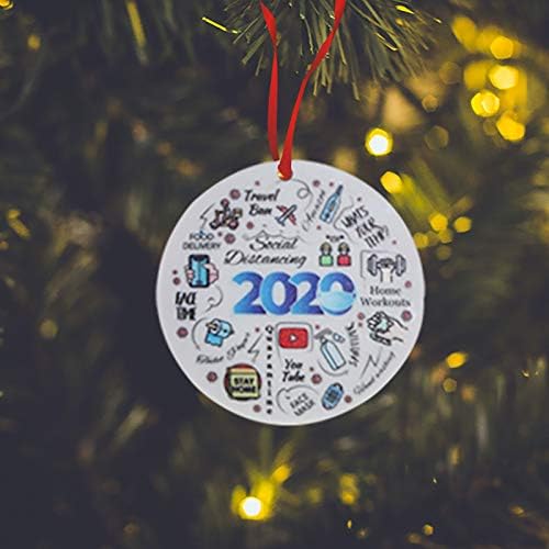 Zitoo comemorando os ornamentos de 2020, Metal redondo de 3,75 de 3,75 adequado para todos os ornamentos de Natal de todos