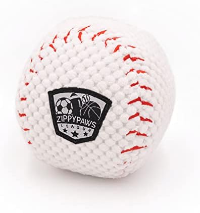 ZippyPaws Sportsballz - brinquedo de cachorro de beisebol macio, bolas macias e estridentes para cães, filhotes de filhotes