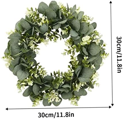 Kuyyfds grinaldas de natal, simulação artificial de grinaldas de plantas eucalipto guirlanda de folhas com flores para casa de casas