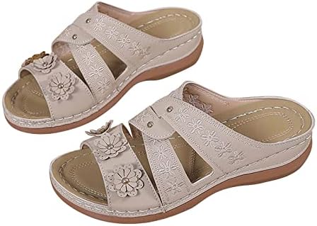 Sandálias ortopóticas para mulheres arco apoia chinelos de dedos abertos flores decro slides planos slides chinelos do dia da mãe