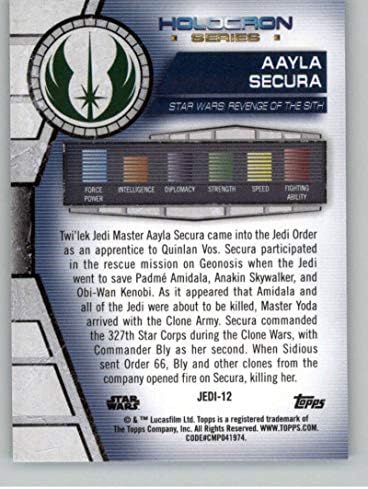 2020 Topps Star Wars Holocron Series Green Nonsport Trading Card #Jedi-12 Aayla Secura