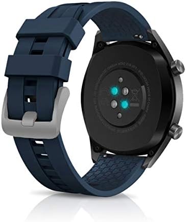 Kwmobile Watch Bands compatíveis com Huawei Watch GT - Straps Conjunto de 2 banda de silicone de substituição - Black/Dark Blue