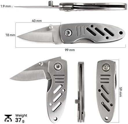 Barrysail Mini Keychain Knife, 2pcs pequenas facas dobráveis ​​de bolso com trava de revestimento, lâmina de 1,6 polegada,