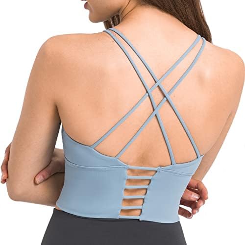 Nanomi Beauty Womens Womens acolchoado Strappy Sports Bra Treino de Yoga Tops