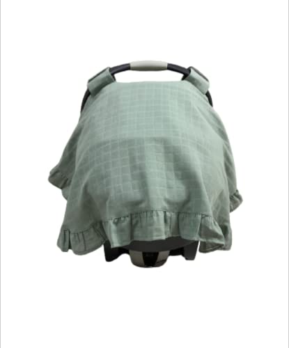Tampa do assento do carro bebê algodão com janela de malha. Design de qualidade exclusiva da musselina respirável com arco