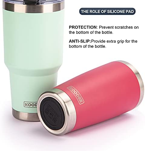 Koodee Silicone Bottom para copos, tapete de proteção contra o fundo de borracha anti-deslizamento com adesivo para um copo magro de 20 onças