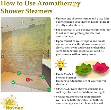 Conjunto de presentes para vapores de chuveiro Navana - lavanda e rosa - xxl deluxe aromaterapia chuveiro vaporador - chuveiro spa