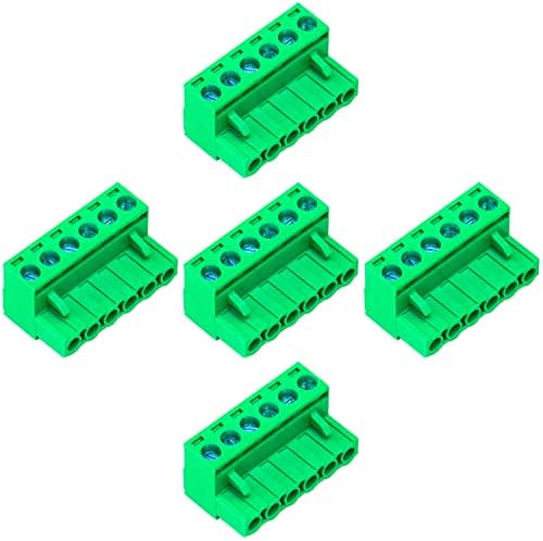 Keszoox 5 pacote 5,08mm Pitch Phoenix Type Connector 6 Pin PCB parafuso Terminal de parafuso Bloco