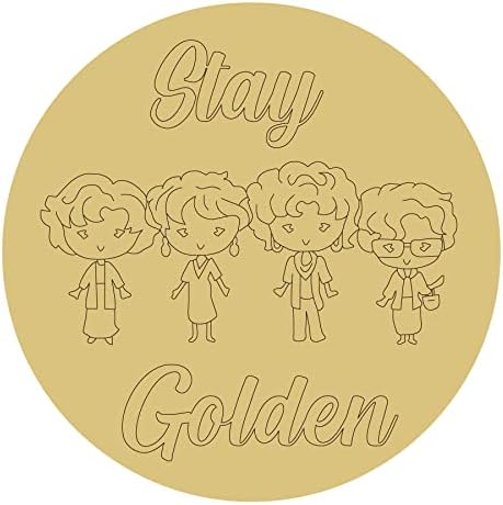 Stay Golden Design Line Cutout Cutout inacabado Wood MDF Shape Canvas Style 1 Art 1