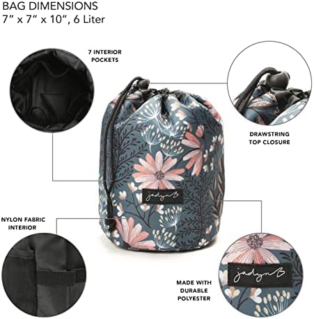 Jadyn B Cinch Top Compact Travel Makeup Bag e Organizador Cosmético para Mulheres