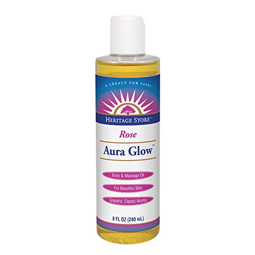Heritage Store Aura Glow, Rose | Óleo de corpo e massagem | Para uma linda pele e cabelo | Hidratante, loção pós -barba,