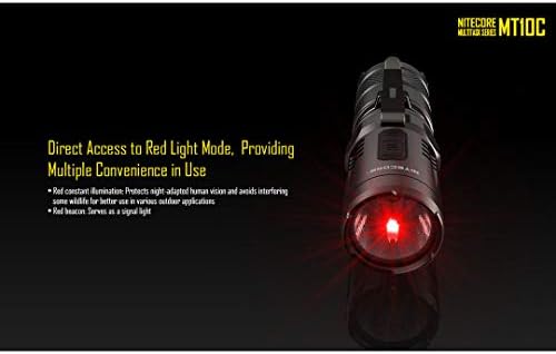 Nitecore MT10C 920 lúmen lanterna tática com luz vermelha, organizador Lumentac