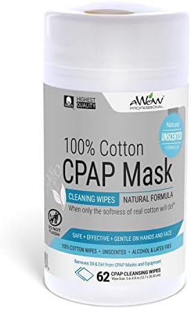 Awow CPAP Wipes para limpeza de máscara - acessórios de CPAP para limpeza diária de CPAP, algodão centrado, facilitando