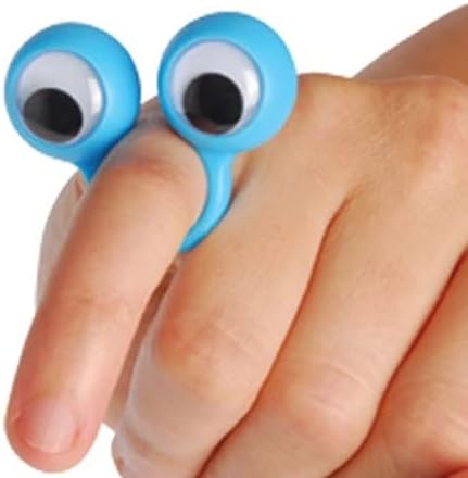 24 espiões de dedo - Google Eye Dings Puppet Rings - Fun Bulk Novelty Toy - Globos oculares Googly Wiggle - Bolsas de boa
