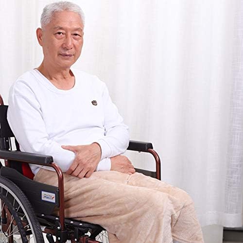 Syksol Guangming - Clanto que quente do joelho portátil para idosos, cobertura quente de cadeira de rodas e fivela fixa, 130x77cm de veludo leve