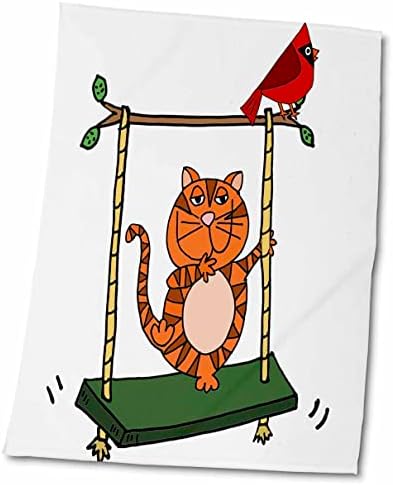 3drose todos sorrisos artes artes - gato de gato laranja e engraçado em gato no desenho animado - toalhas - toalhas