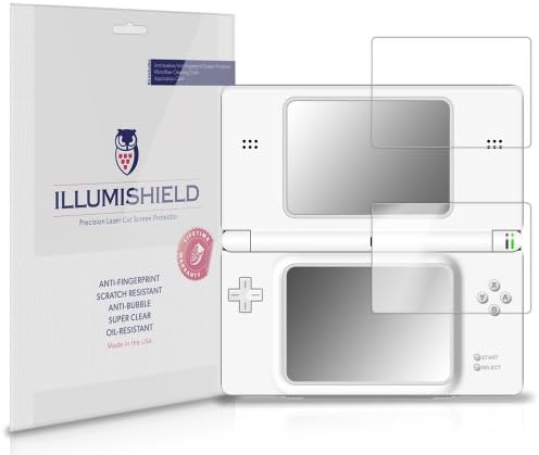 Protetor de tela Illumishield Compatível com Nintendo DS Lite Clear HD Shield Anti-Bubble e Filme de Pet-Fingerprint