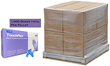 USAM 1 Palé de luvas de exame de nitrila Touchflex, quimioterapia, 4,5 mil, livre de pó e látex livre, azul, 100box, 10 boxescase